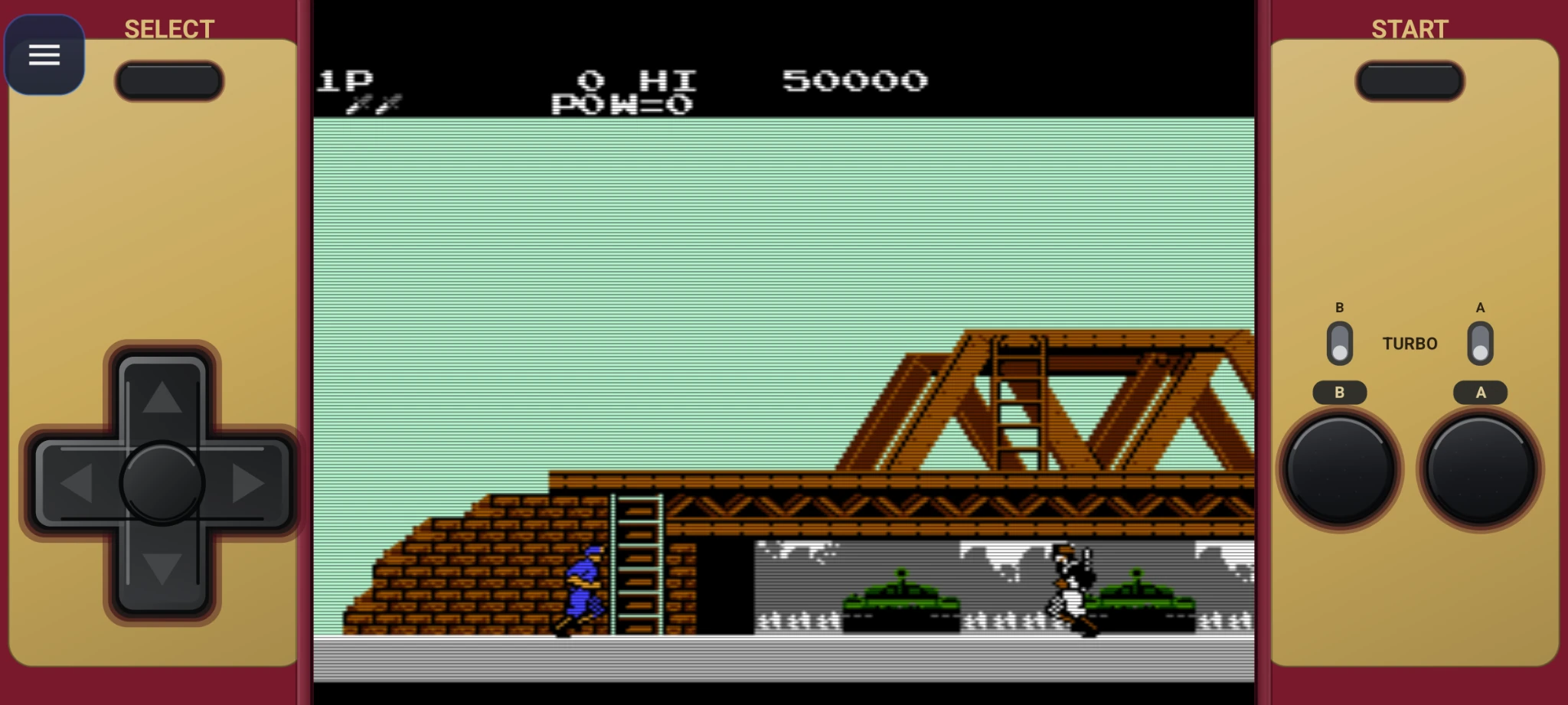 Famicom Disk System touch controls in landscape mode