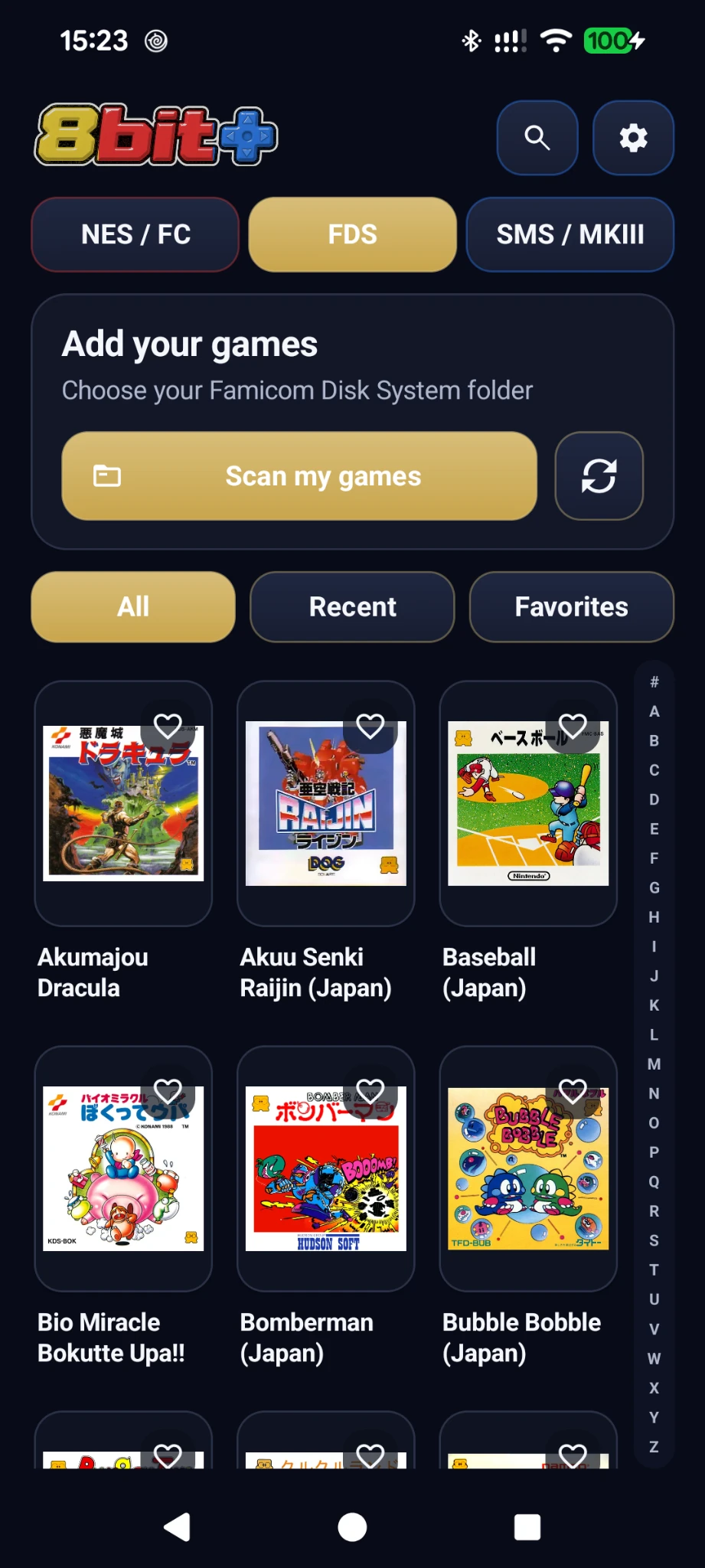 8bit+ Famicom Disk System library
